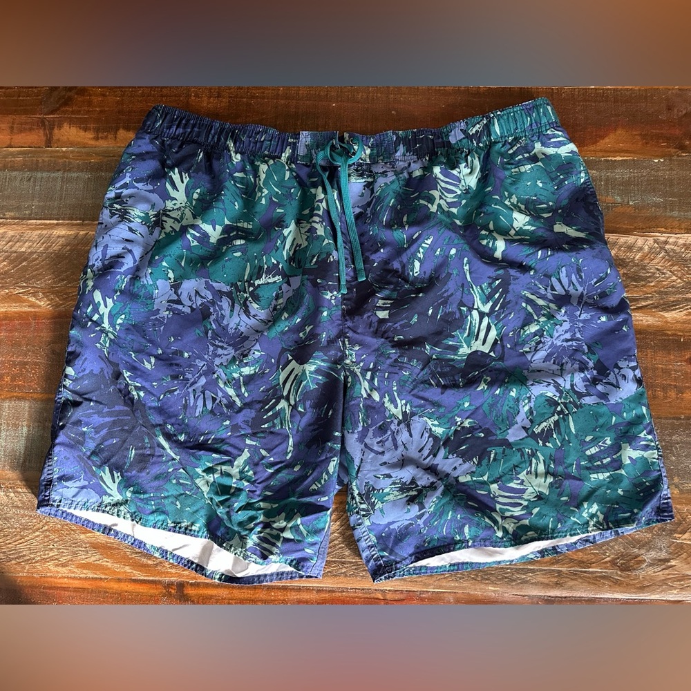 Island Passport Men's 3XL Blue Green Tropical Swim Trunk Board Shorts | SKU 0869